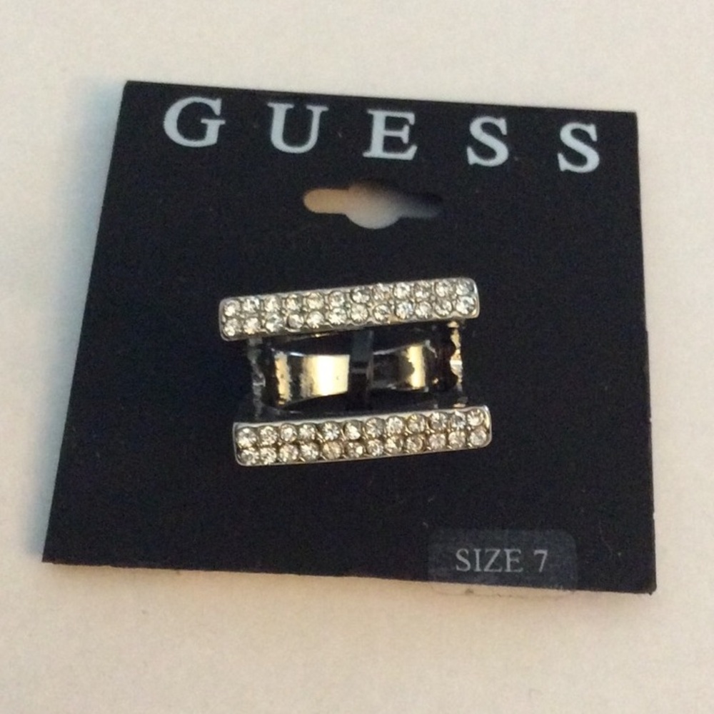Guess Double Pave Ring Size 7 NWT